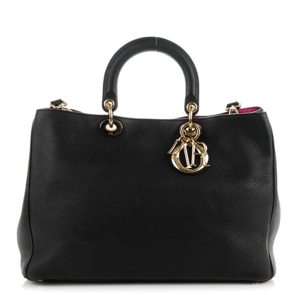 Christian Dior Bullcalf Diorissimo Large Black Rose Indien 1 of 9