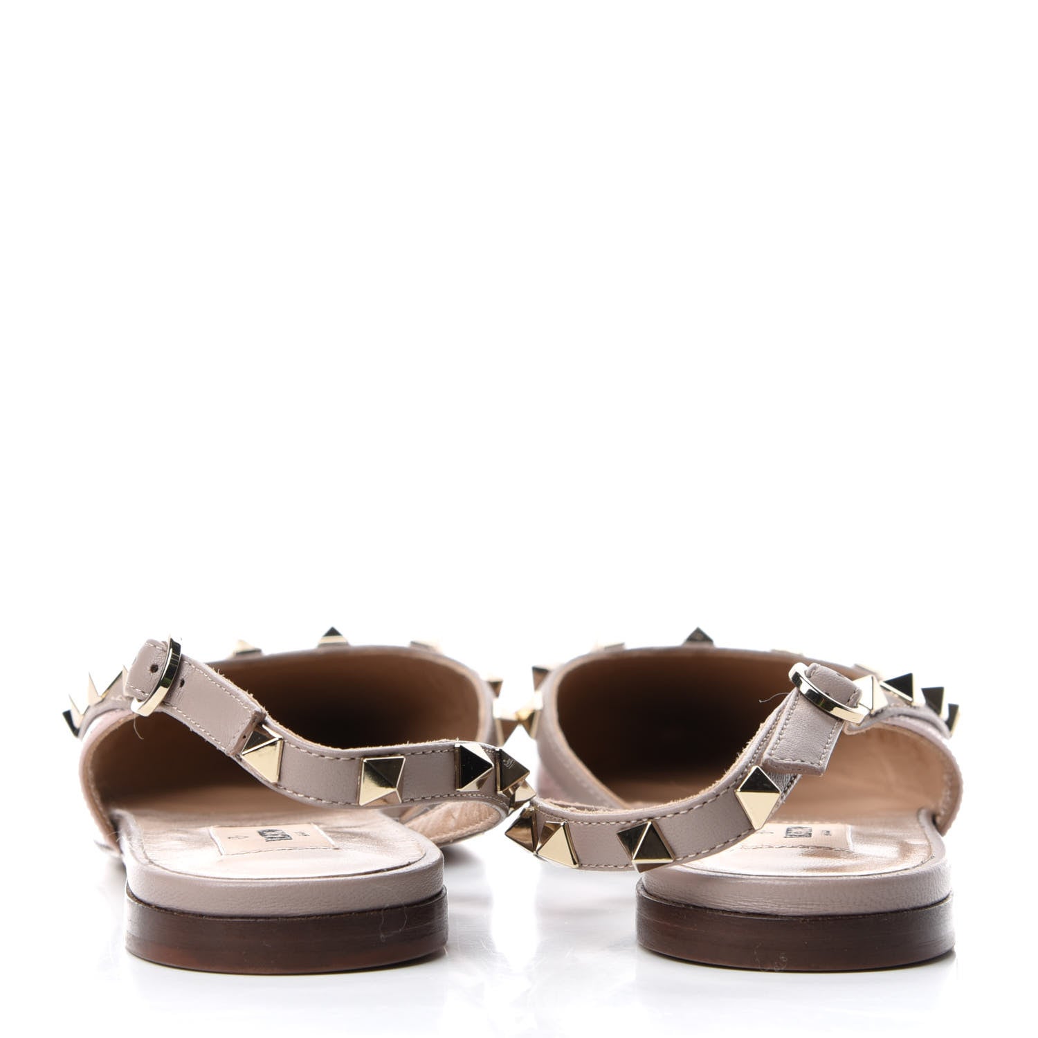 Valentino Garavani Patent Rockstud Slingback Flats 37.5 Water Rose Poudre 7 of 11