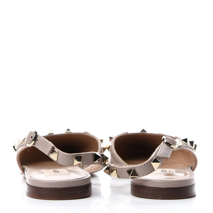 Valentino Garavani Patent Rockstud Slingback Flats 37.5 Water Rose Poudre 7 of 11