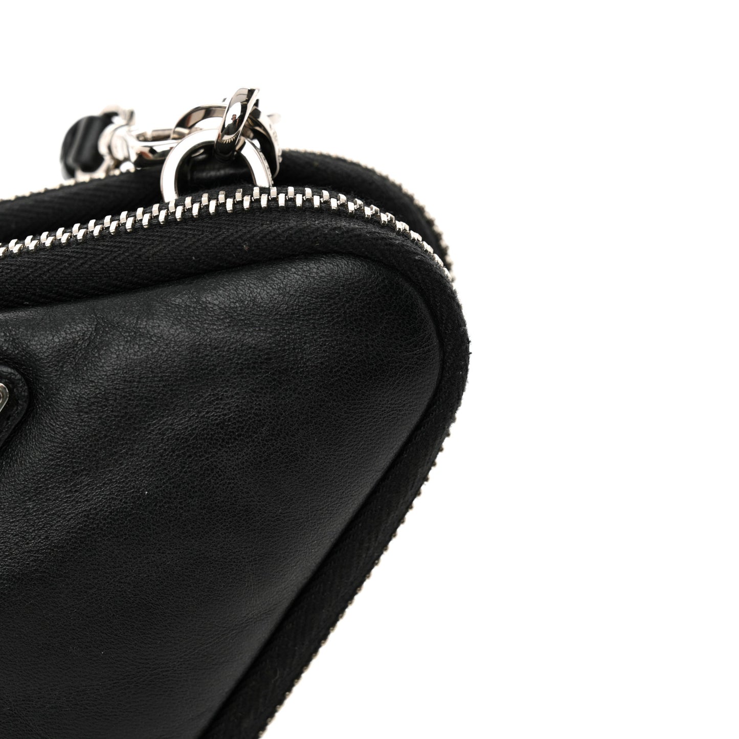 Nappa Soft Padded Mini Triangle Crossbody Pouch Black