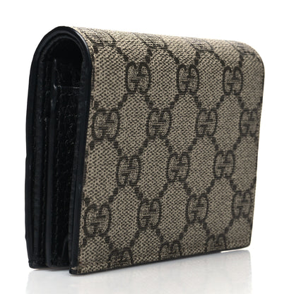 Gucci Dollar Calfskin GG Supreme Monogram GG Marmont Card Case Black Beige Ebony 3 of 10