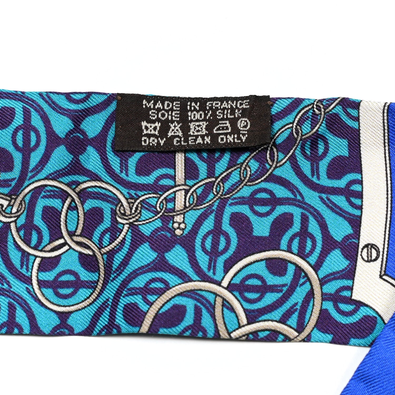 Hermes Silk Mors Et Gourmettes Remix Twilly Bleu Roy Turquoise Prune 4 of 4
