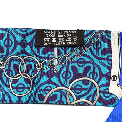 Hermes Silk Mors Et Gourmettes Remix Twilly Bleu Roy Turquoise Prune 4 of 4