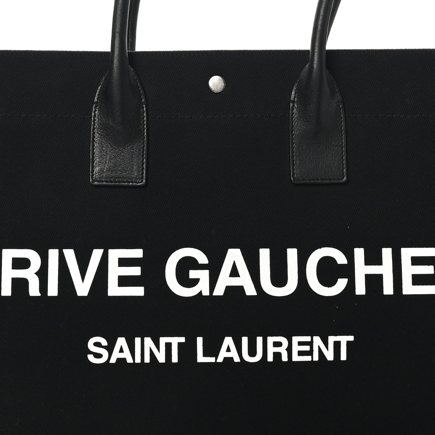 Linen Calfskin Rive Gauche Tote Black