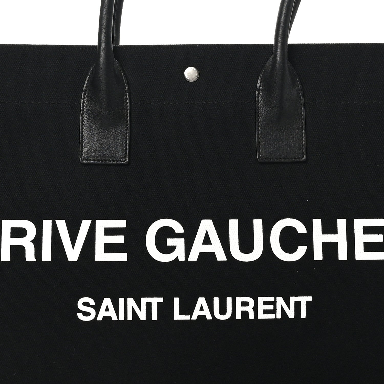 Saint Laurent Linen Calfskin Rive Gauche Tote Black 7 of 9