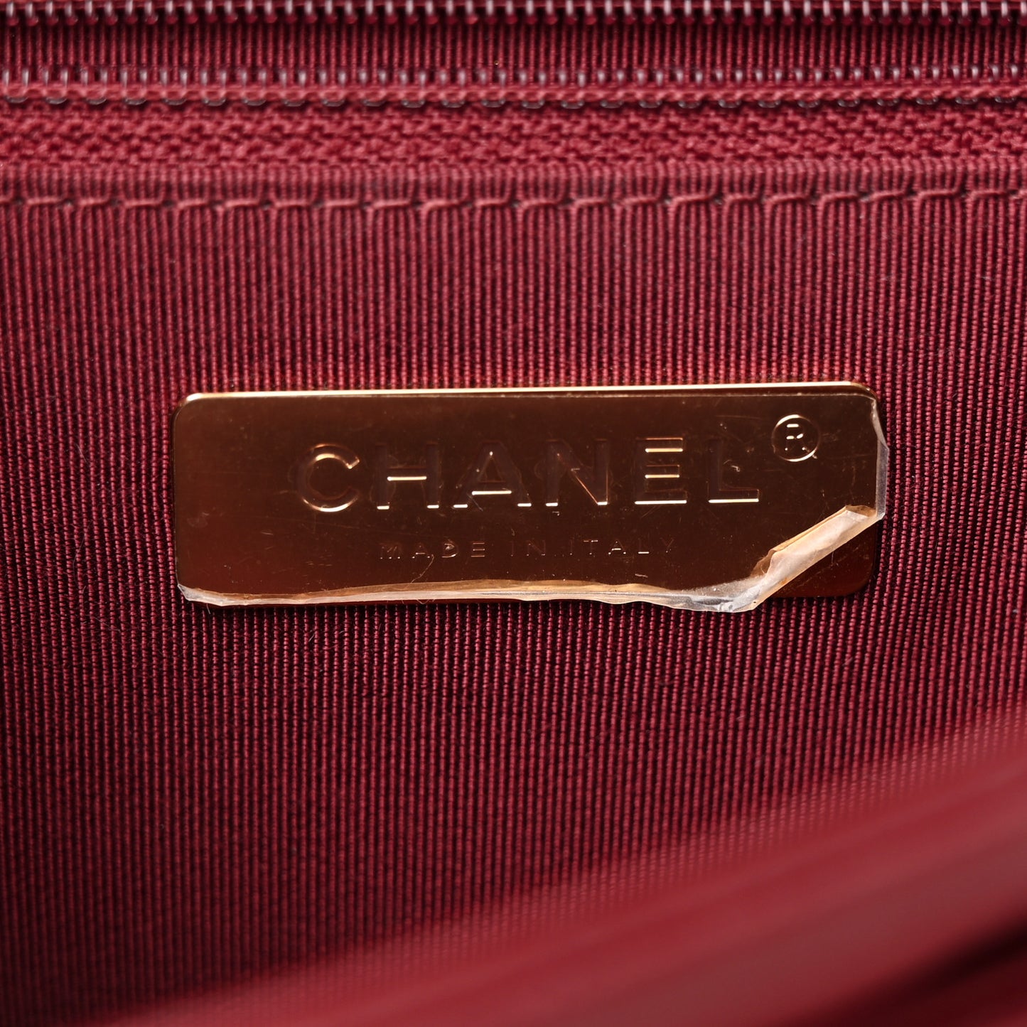Lambskin Quilted Chain Infinity Top Handle Flap Burgundy