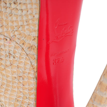 Christian Louboutin Cork Python Embossed Jamie 160 Pumps 37.5 Beige 6 of 9