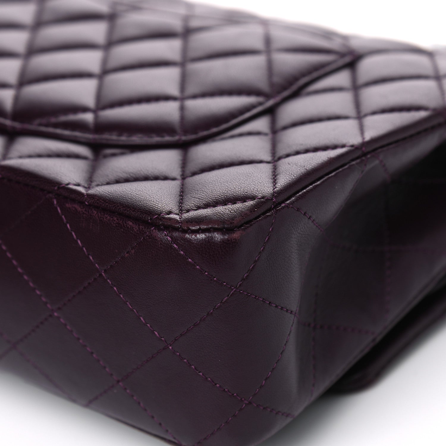 Chanel Lambskin Quilted Medium Double Flap Purple 10 of 10