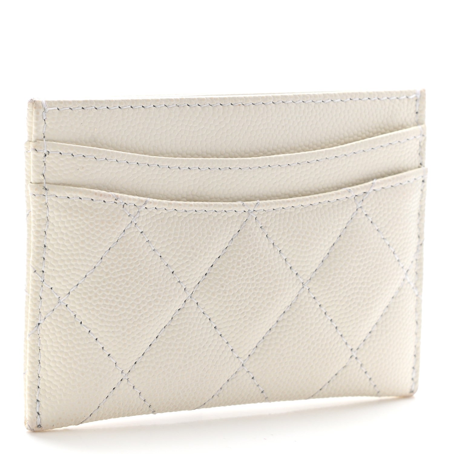 Chanel Caviar Quilted Card Holder White 3 of 7