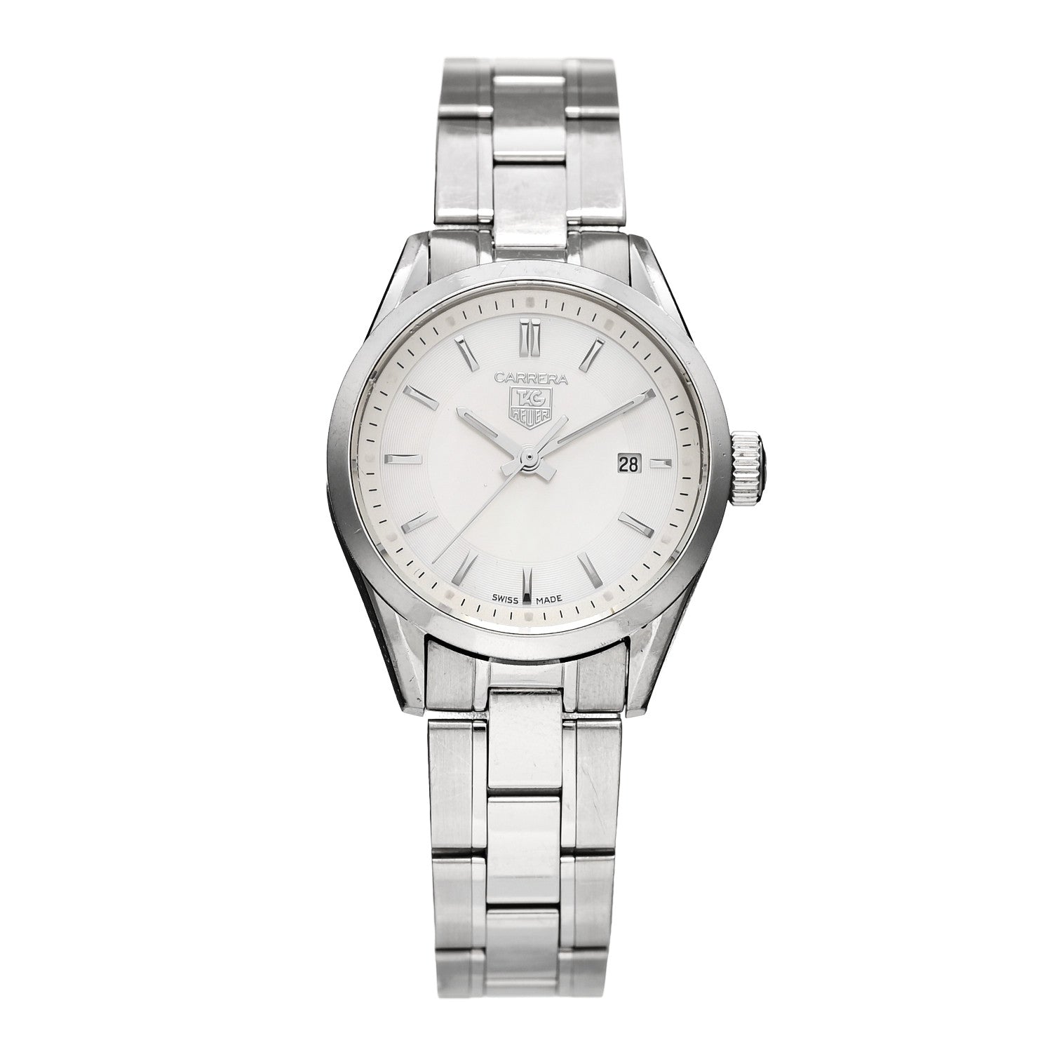 Tag Heuer Stainless Steel Mother of Pearl 28mm Carrera Lady Quartz Watch WV1415 1 of 5