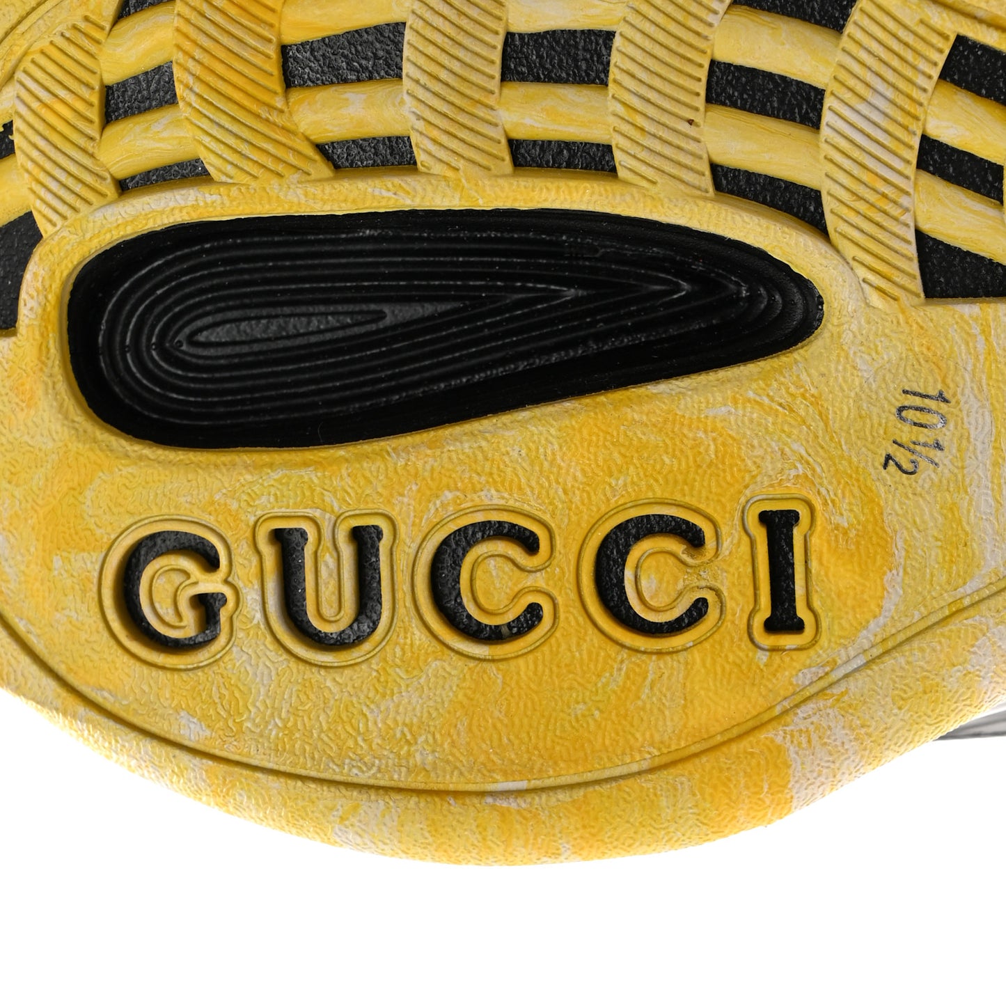 Technical Knit Fabric Waves Mens Gucci Run Sneakers 10.5 Black Multicolor