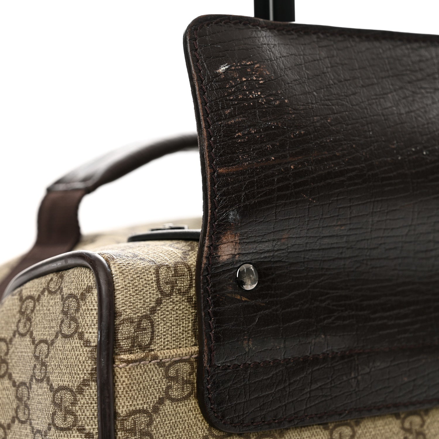 Gucci GG Supreme Monogram Two Wheel Suitcase Brown 11 of 12