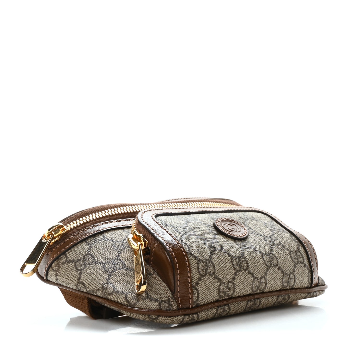 GG Supreme Monogram Textured Calfskin Retro Interlocking G Belt Bag Beige Ebony Brown Sugar