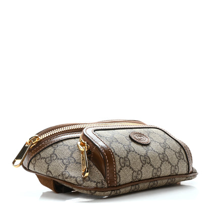 Gucci GG Supreme Monogram Textured Calfskin Retro Interlocking G Belt Bag Beige Ebony Brown Sugar 4 of 10
