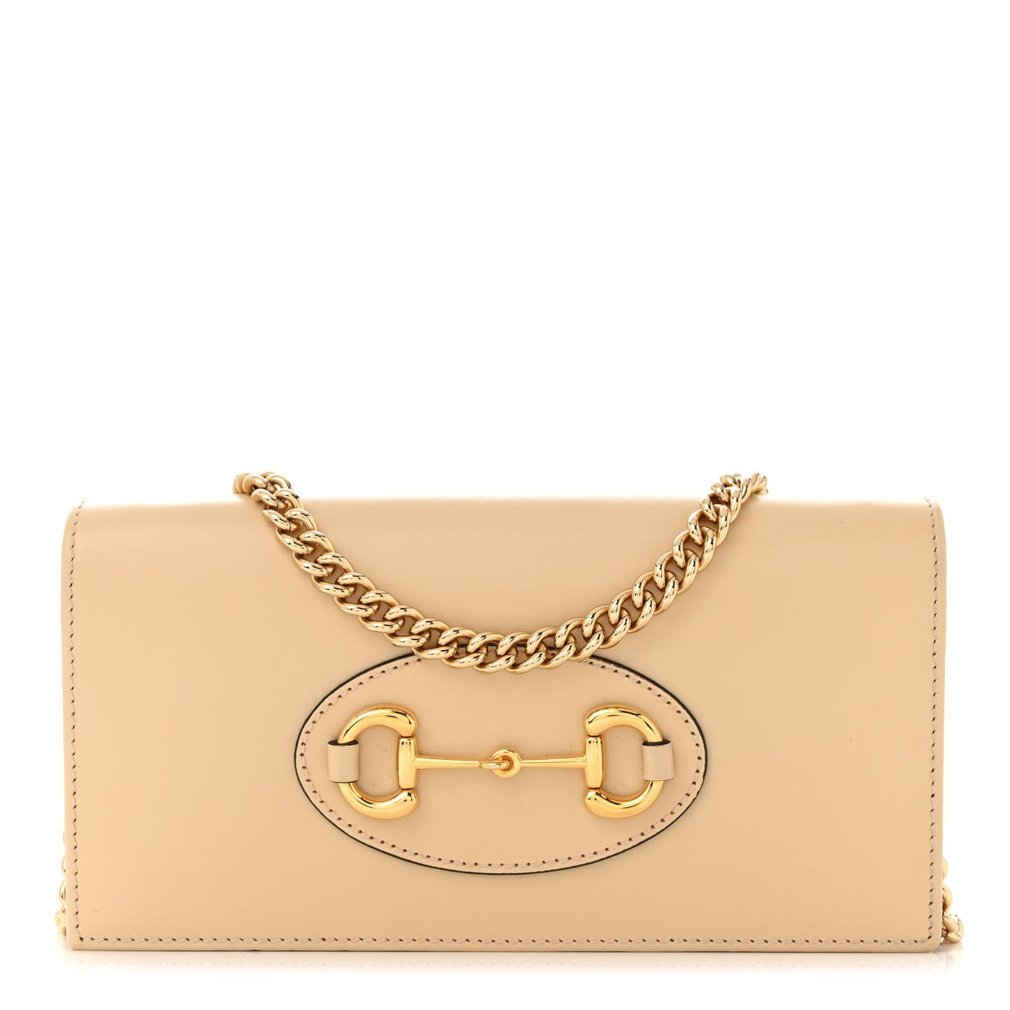 Boarded Plutone Calfskin Horsebit 1955 Wallet On Chain Bubble Tea