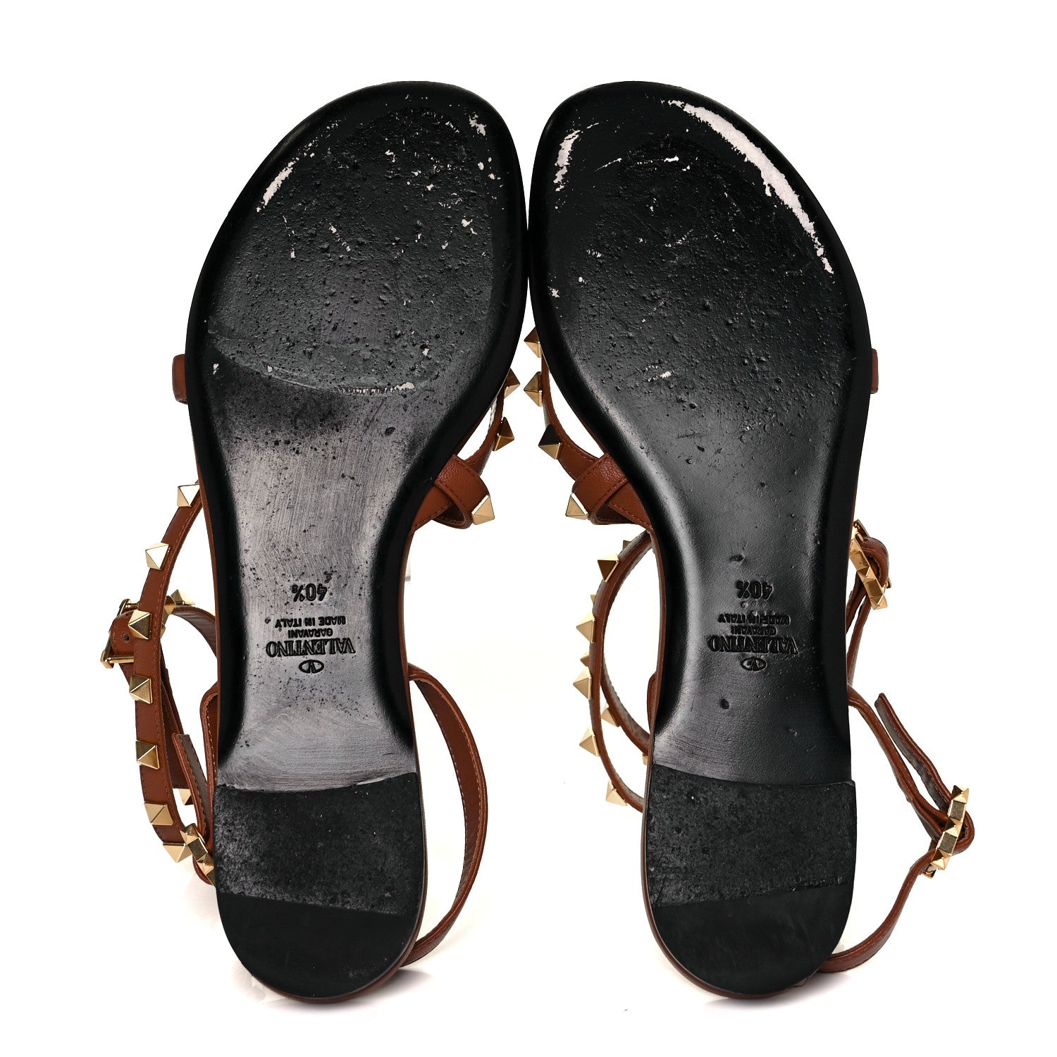 Valentino Garavani Nappa Rockstud Flair Ankle Wrap Flat Sandals 40.5 Selleria 5 of 7