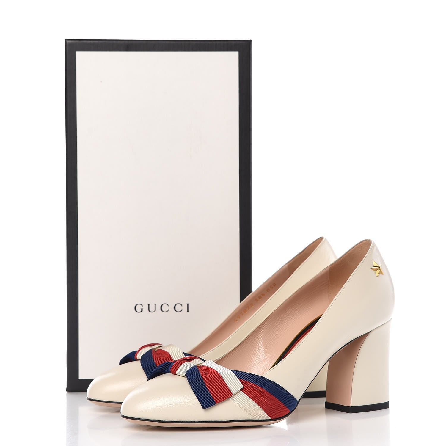 Gucci Malaga Kid Web Bow Pumps 38.5 Mystic White 10 of 10