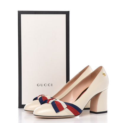 Gucci Malaga Kid Web Bow Pumps 38.5 Mystic White 10 of 10