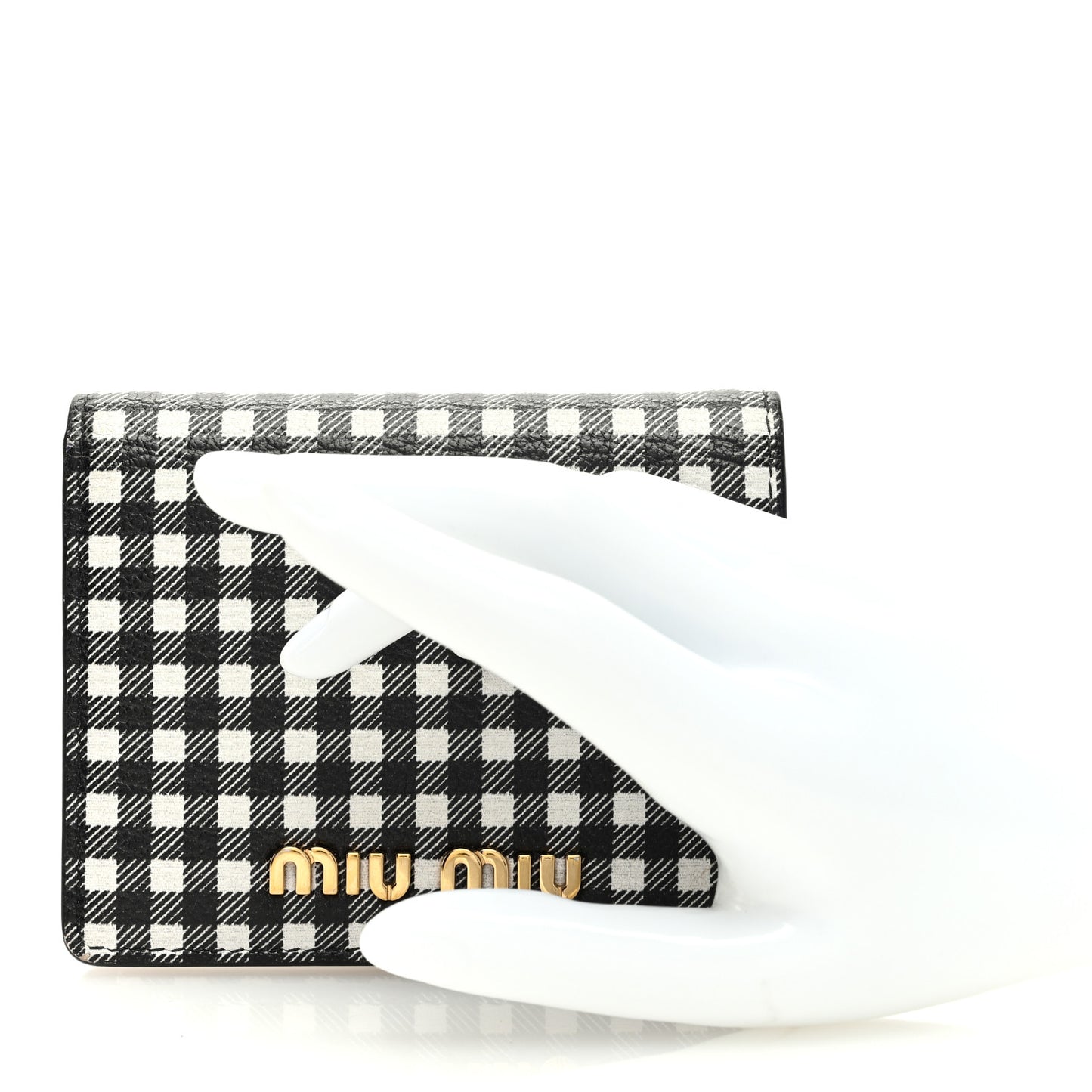 Goatskin Madras Wallet Black White