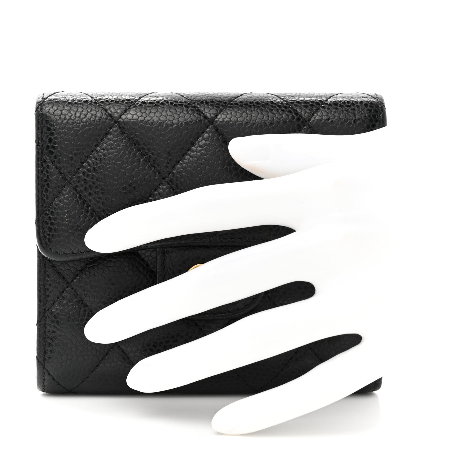 Chanel Caviar Quilted Compact Flap Wallet Black 2 of 8