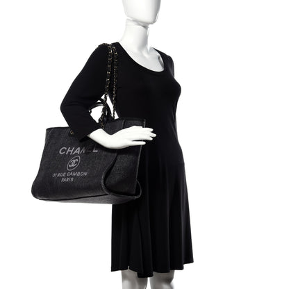 Chanel Canvas Medium Deauville Tote Grey 2 of 17