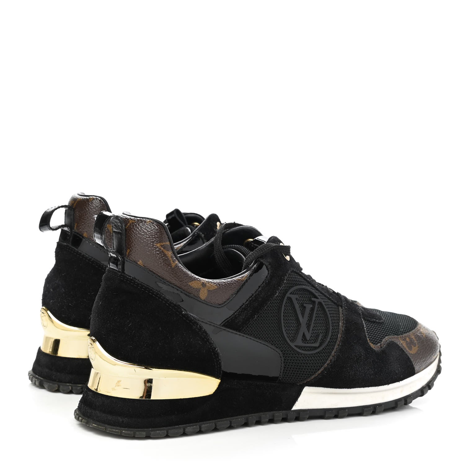 Louis Vuitton Suede Monogram Run Away Sneakers 38 Black 4 of 10