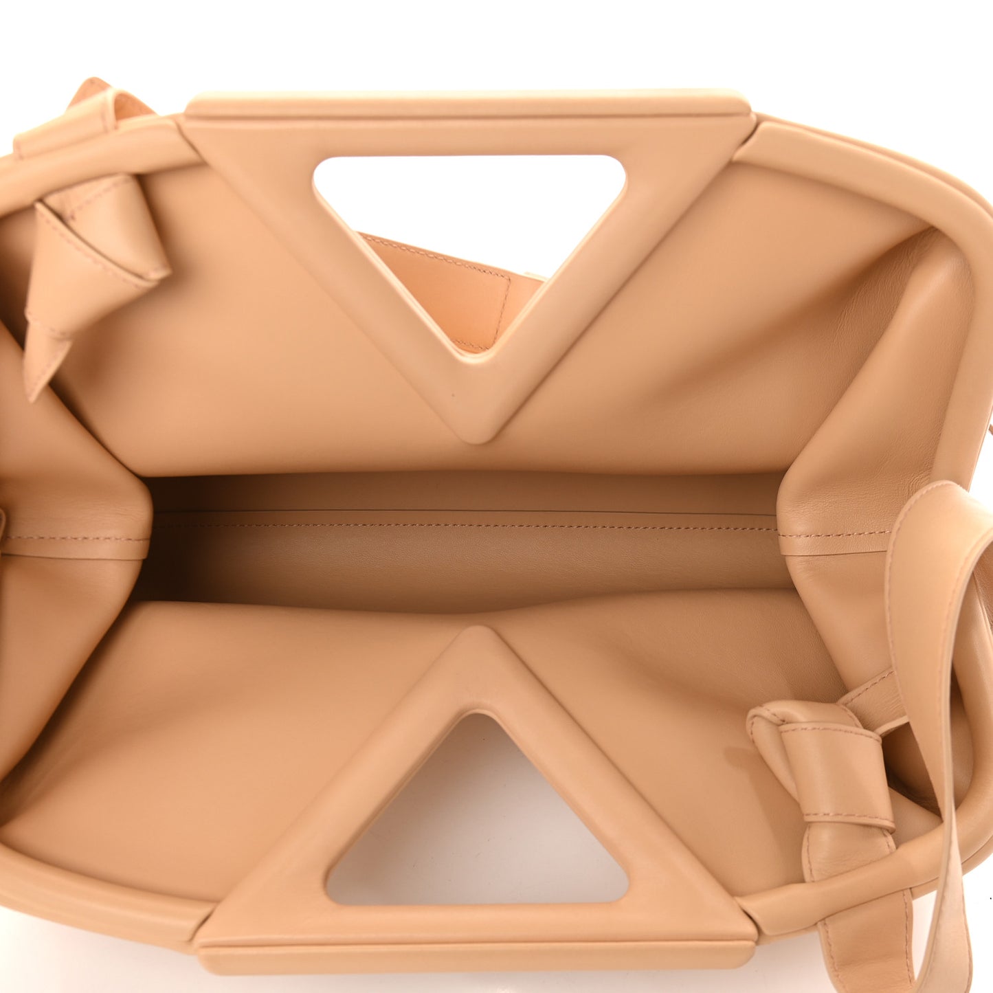 Calfskin Medium The Point Triangle Bag Almond