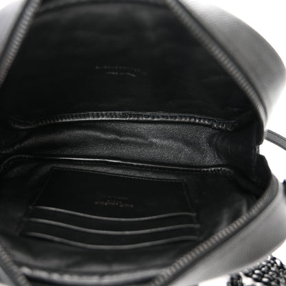 Saint Laurent Grain De Poudre Matelasse Monochrome Monogram Mini Lou Camera Bag Black 5 of 10