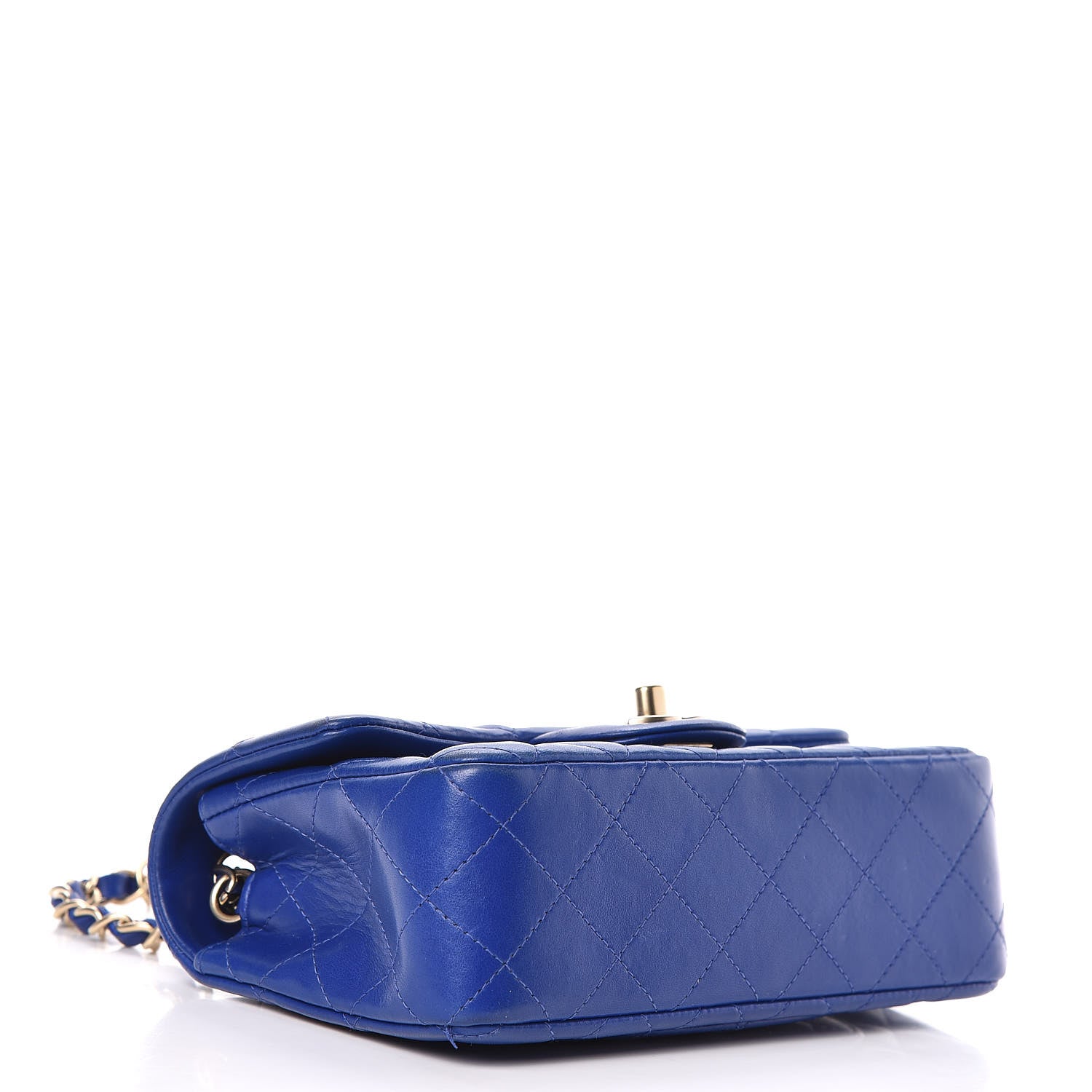 Chanel Lambskin Quilted Mini Rectangular Flap Dark Blue 4 of 14