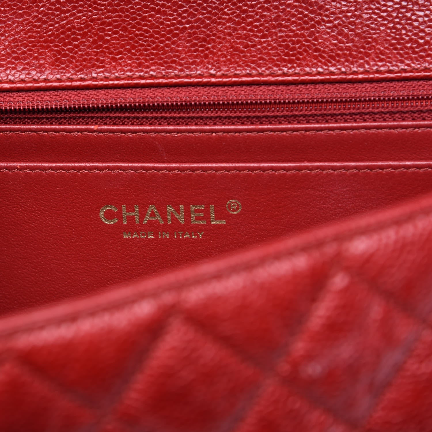 Chanel Crumpled Grained Calfskin Flap Red 6 of 9