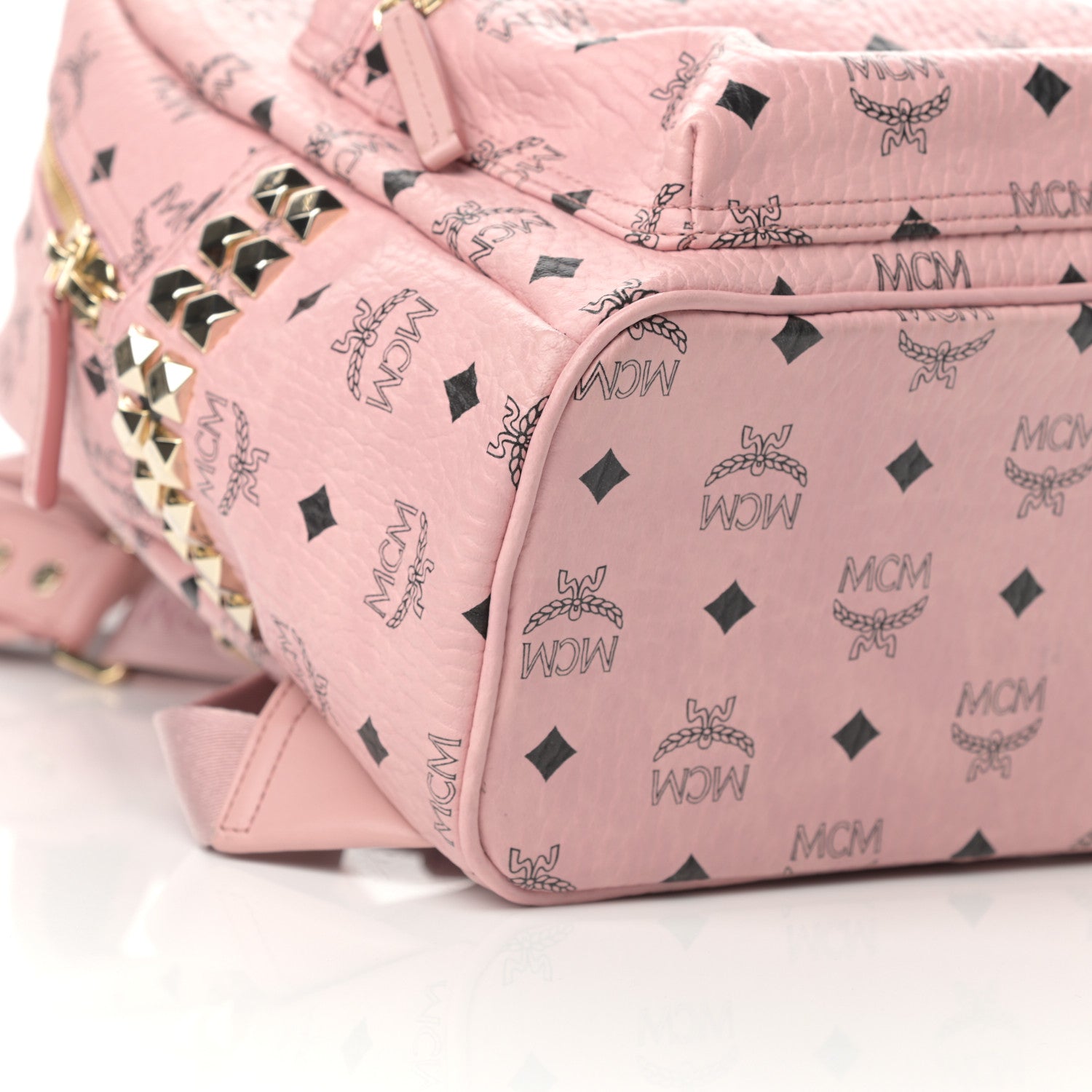 MCM Visetos Small Side Stud Stark Backpack Soft Pink 10 of 12