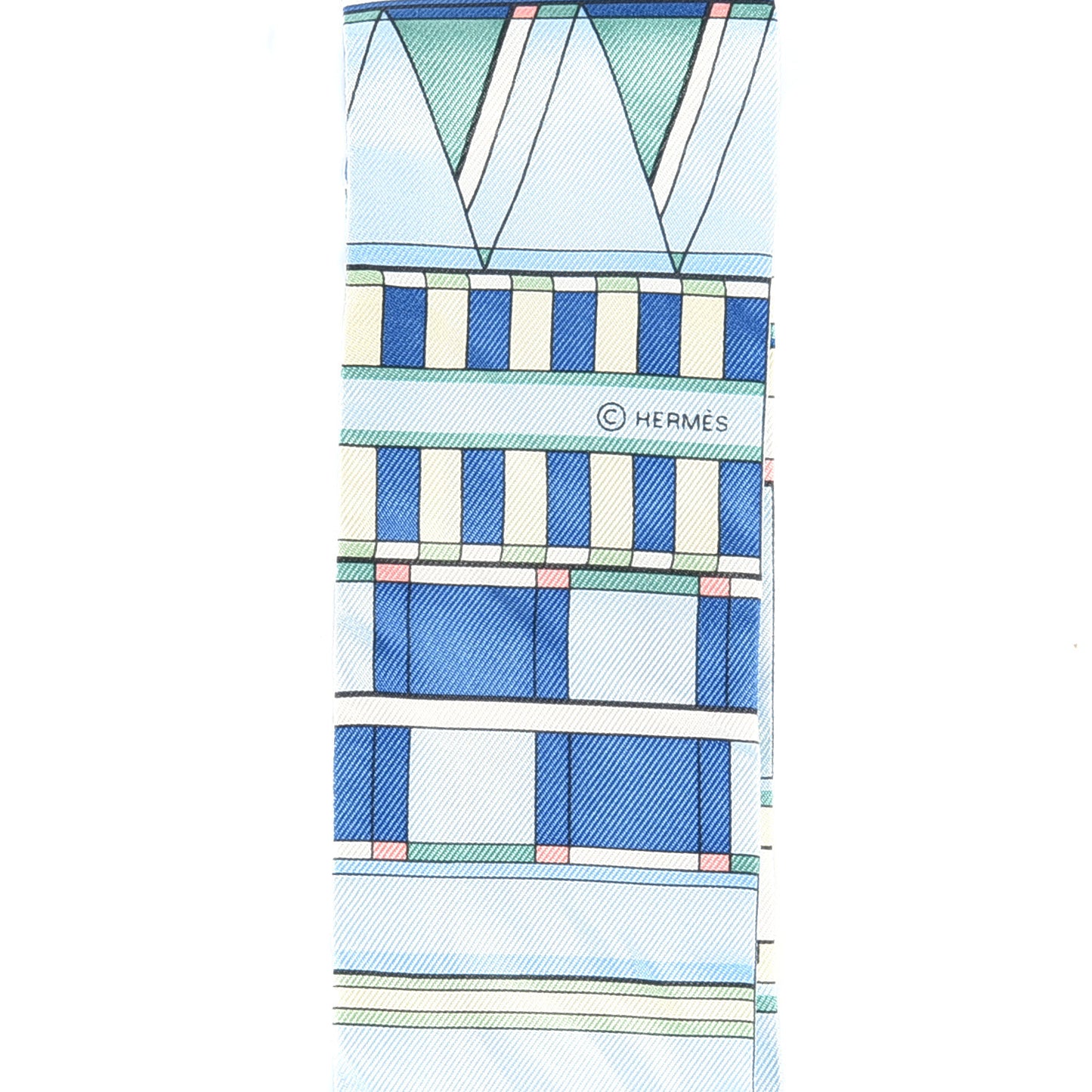 Silk Voltes Et Pirouettes Twilly Bleu Ciel Vert Jaune