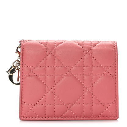 Christian Dior Lambskin Cannage Mini Lady Dior Wallet Pink 1 of 8