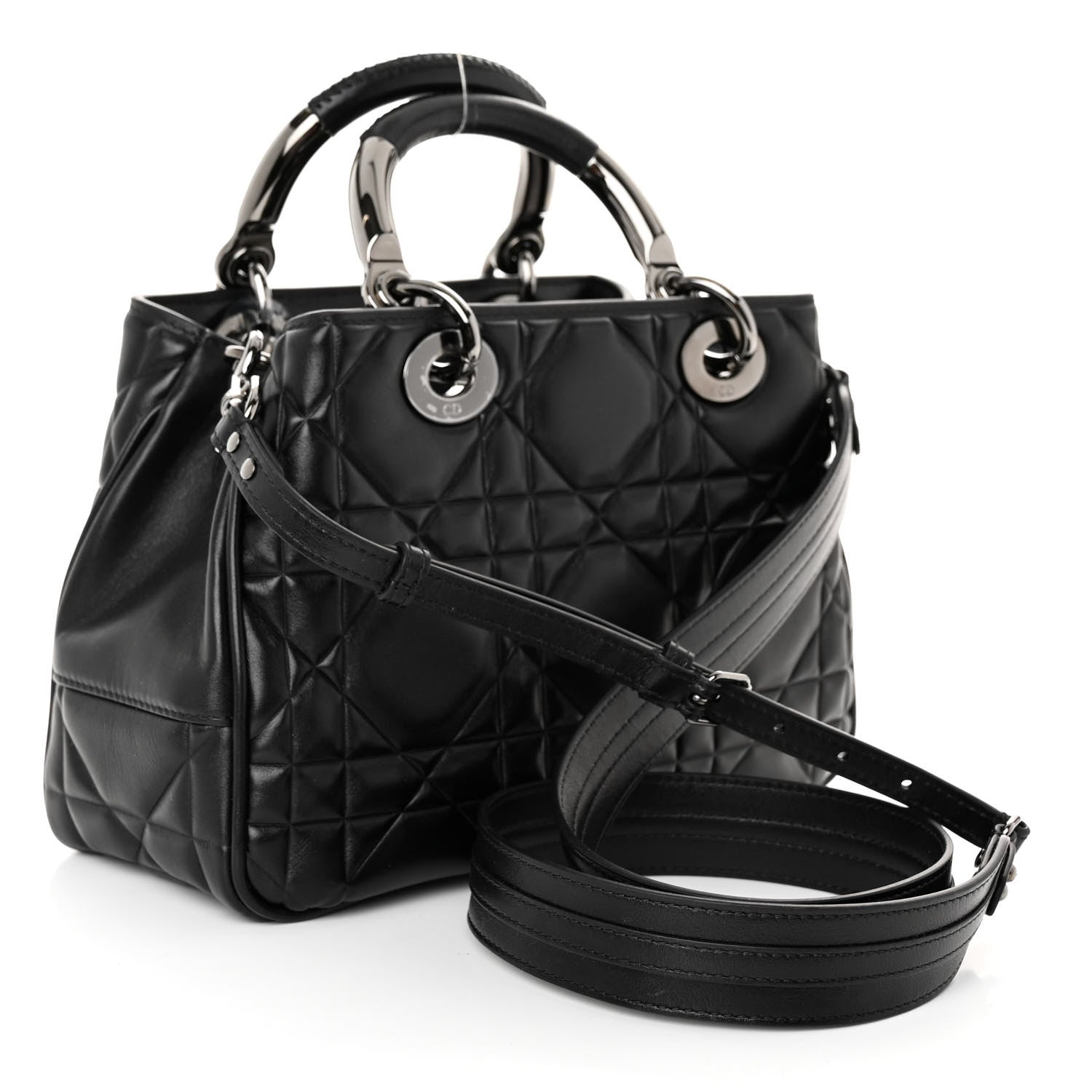 Christian Dior Calfskin Cannage Small The Lady 95.22 Black 2 of 9