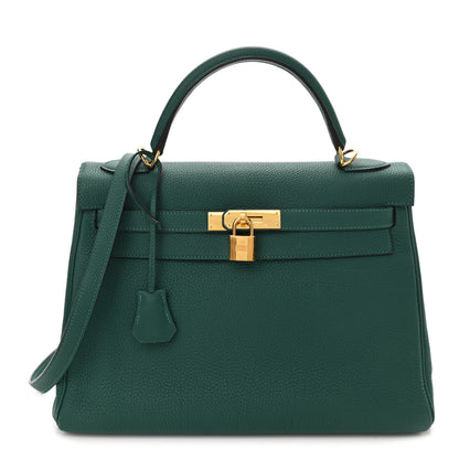 Hermes Togo Kelly Retourne 32 Malachite 1 of 15