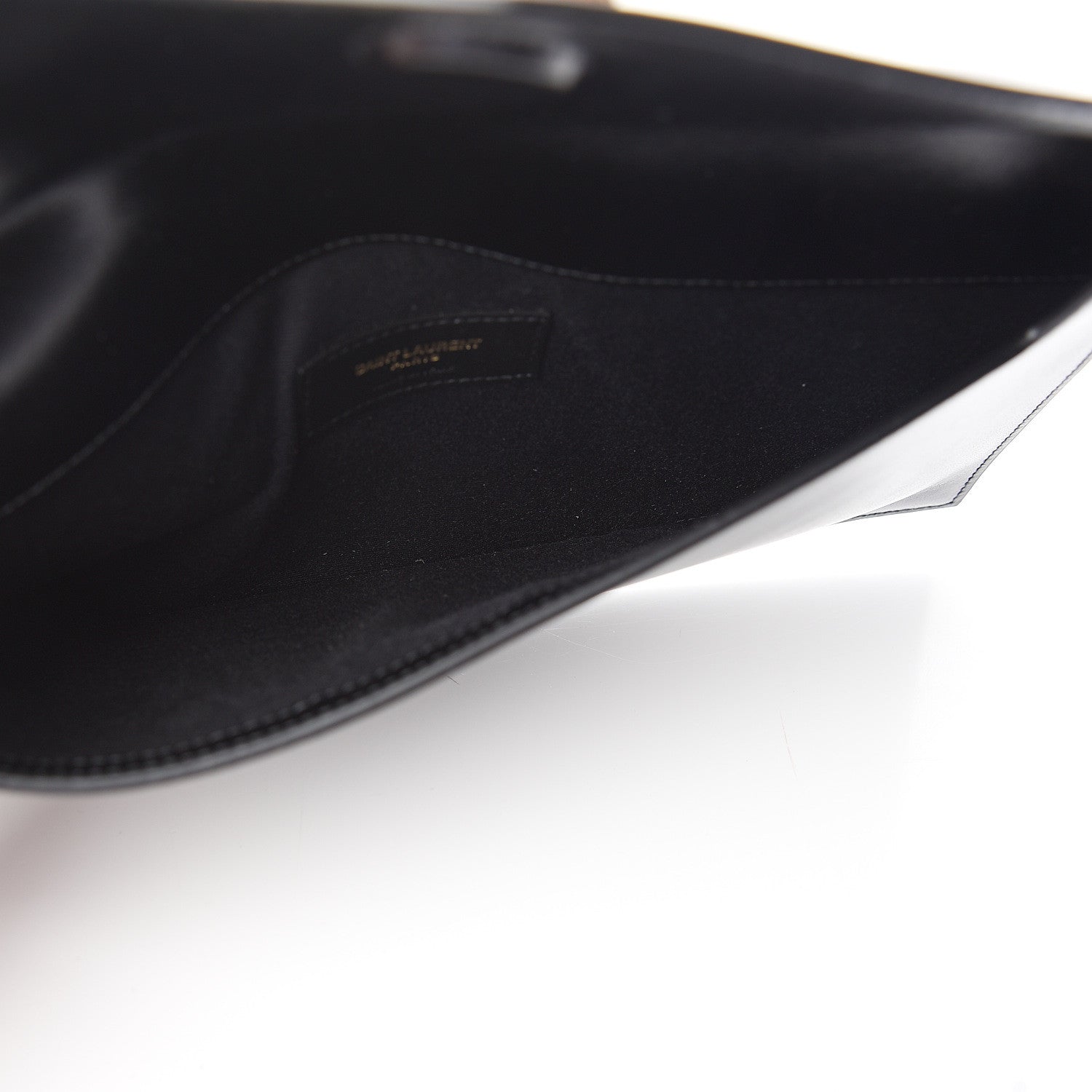Saint Laurent Smooth Shiny Calfskin Monogram Uptown Pouch Black 4 of 7