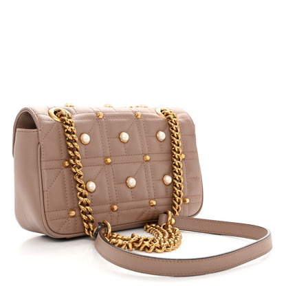 Gucci Calfskin Matelasse Studded Mini Pearly GG Marmont Shoulder Bag Porcelain Rose 3 of 10