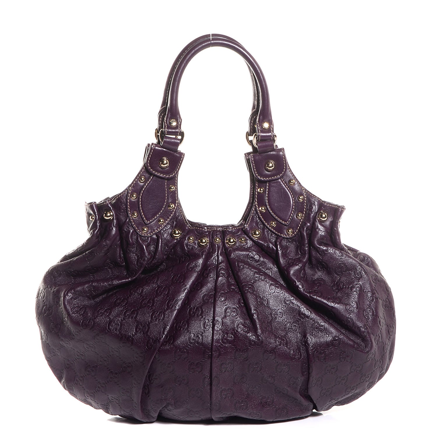Gucci Guccissima Studded Medium Pelham Shoulder Bag Purple 1 of 7