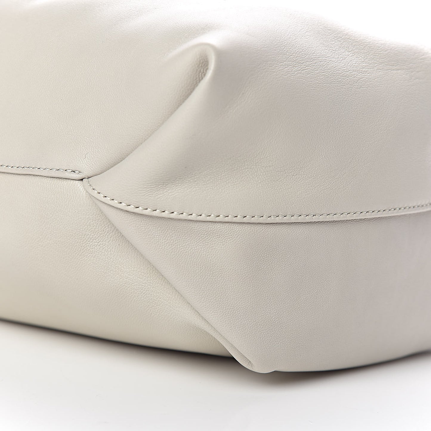 Lambskin Small Teddy Bucket Bag White
