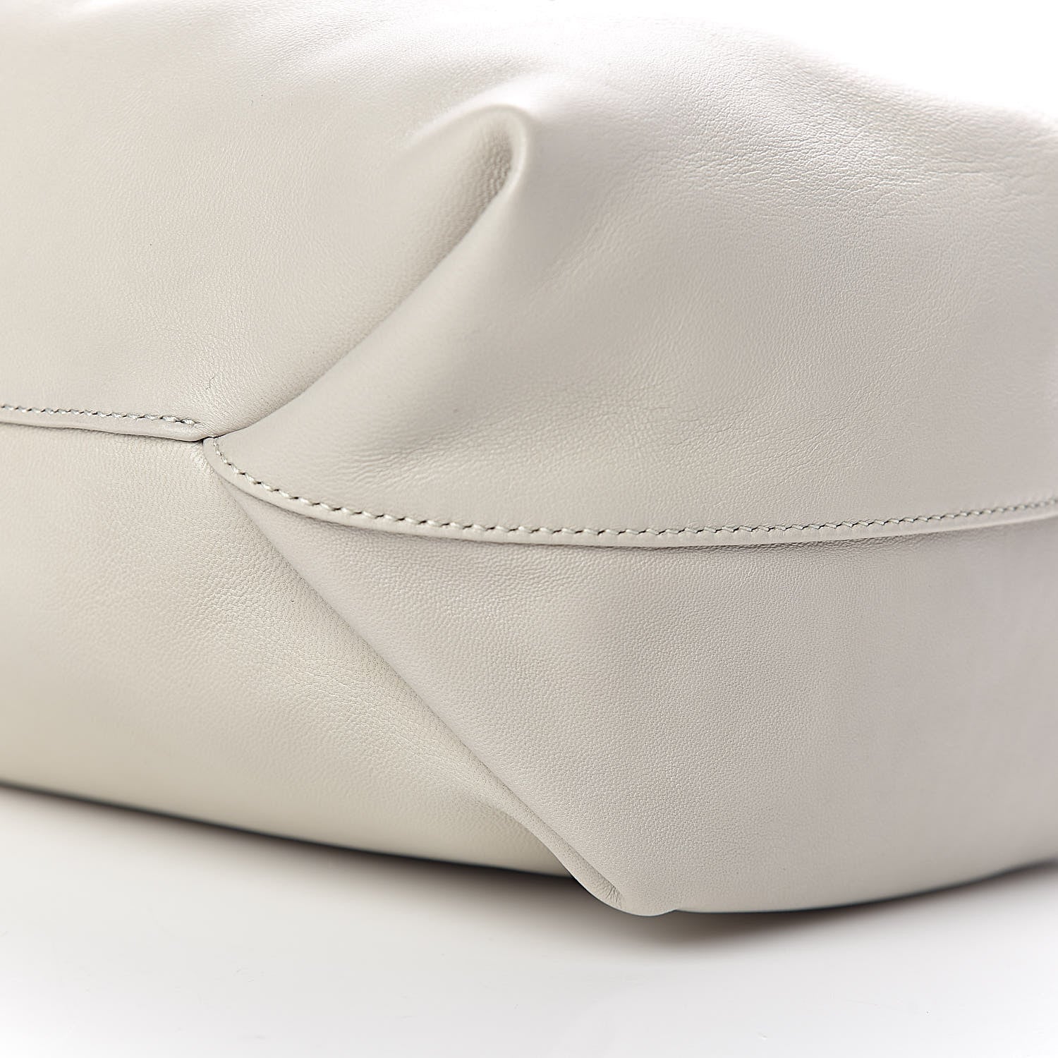 Saint Laurent Lambskin Small Teddy Bucket Bag White 9 of 12