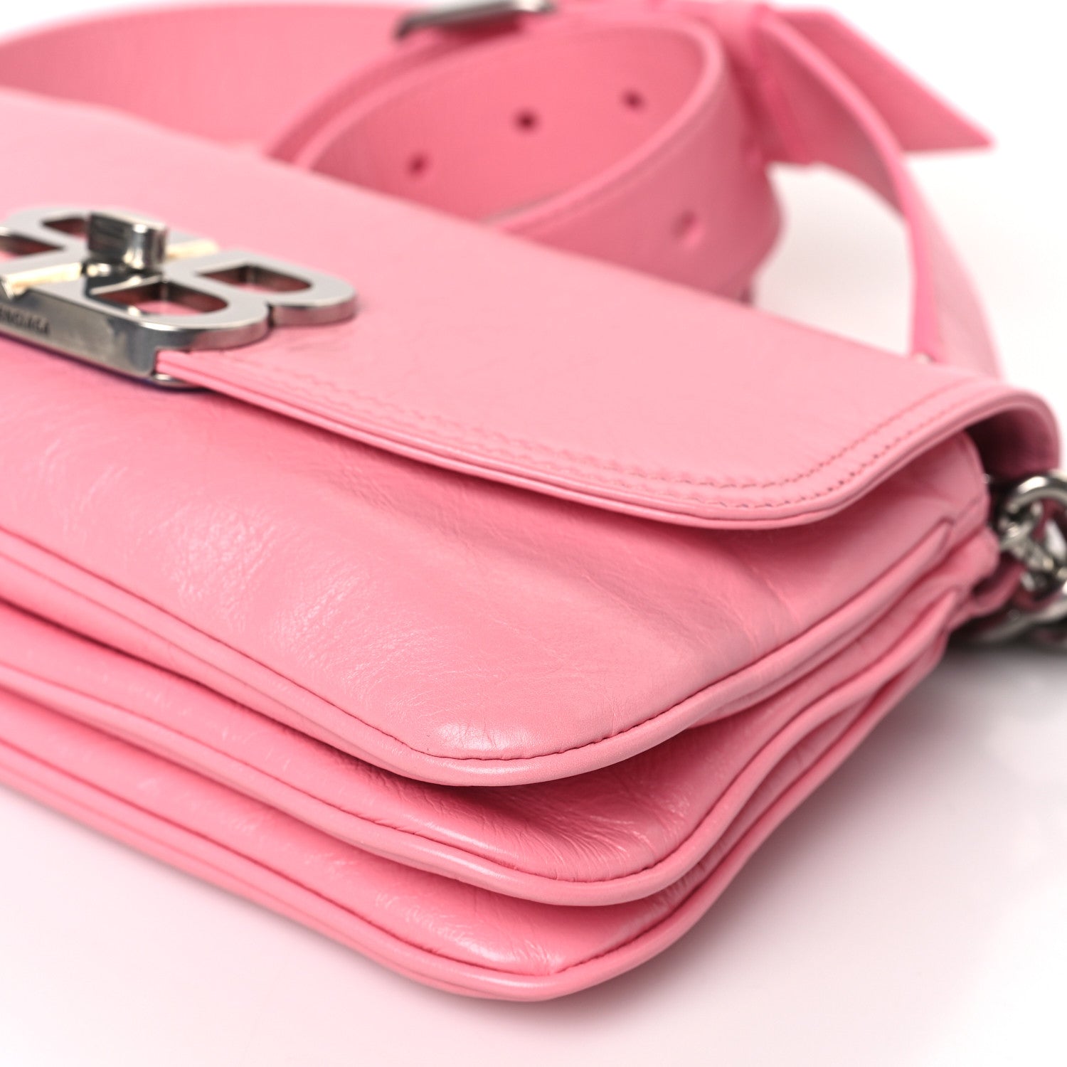 Balenciaga Peach Calfskin Small BB Soft Flap Bag Sweet Pink 9 of 9