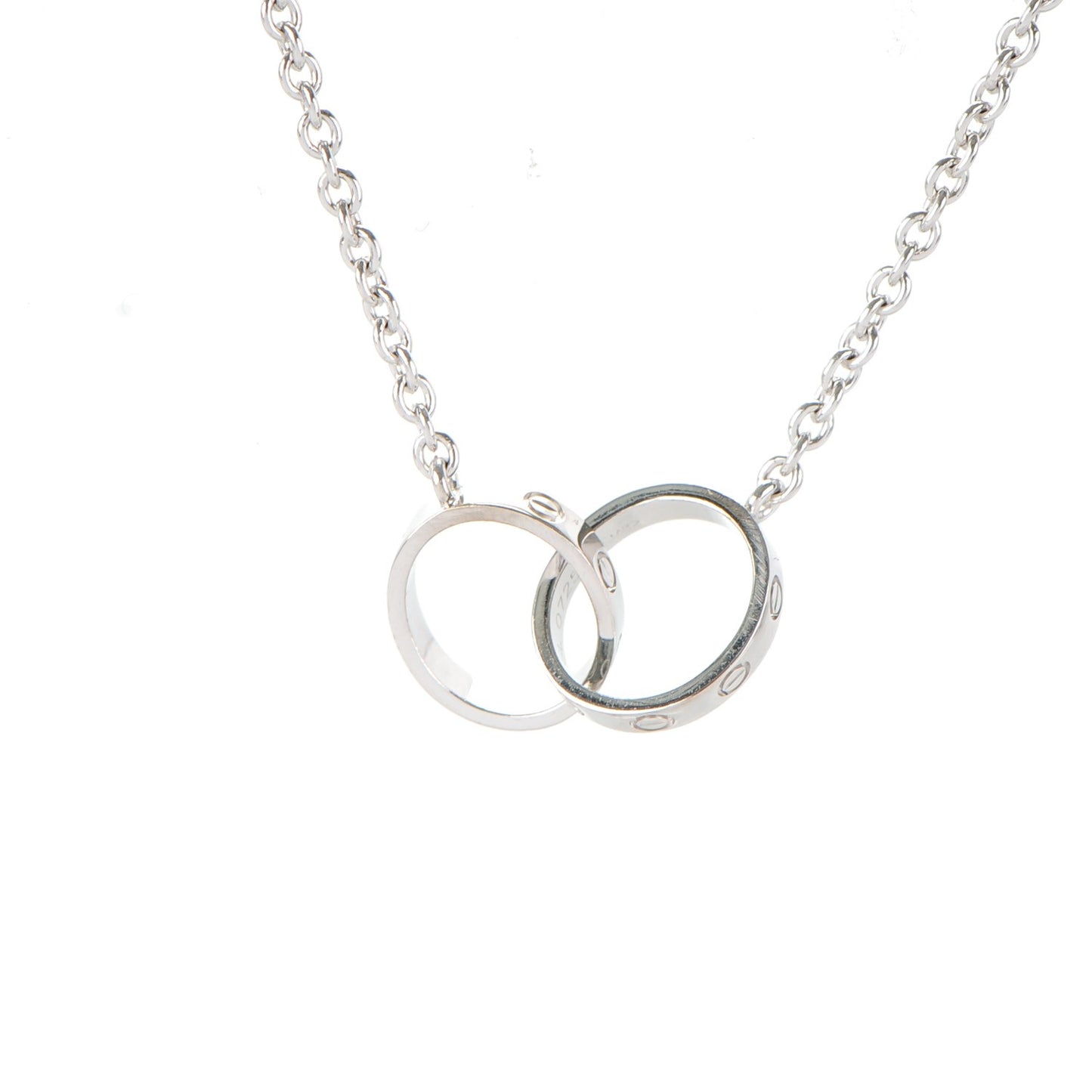 18K White Gold Interlocking LOVE Necklace