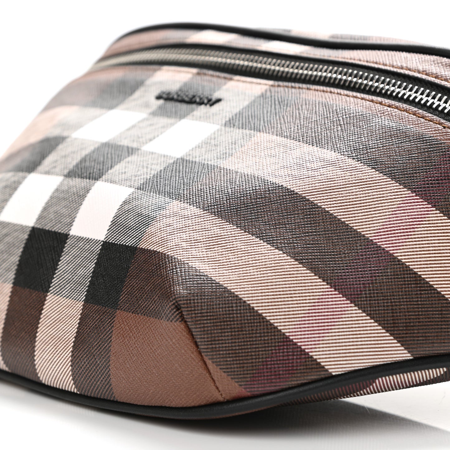 E-canvas Check Bum Bag Dark Birch Brown