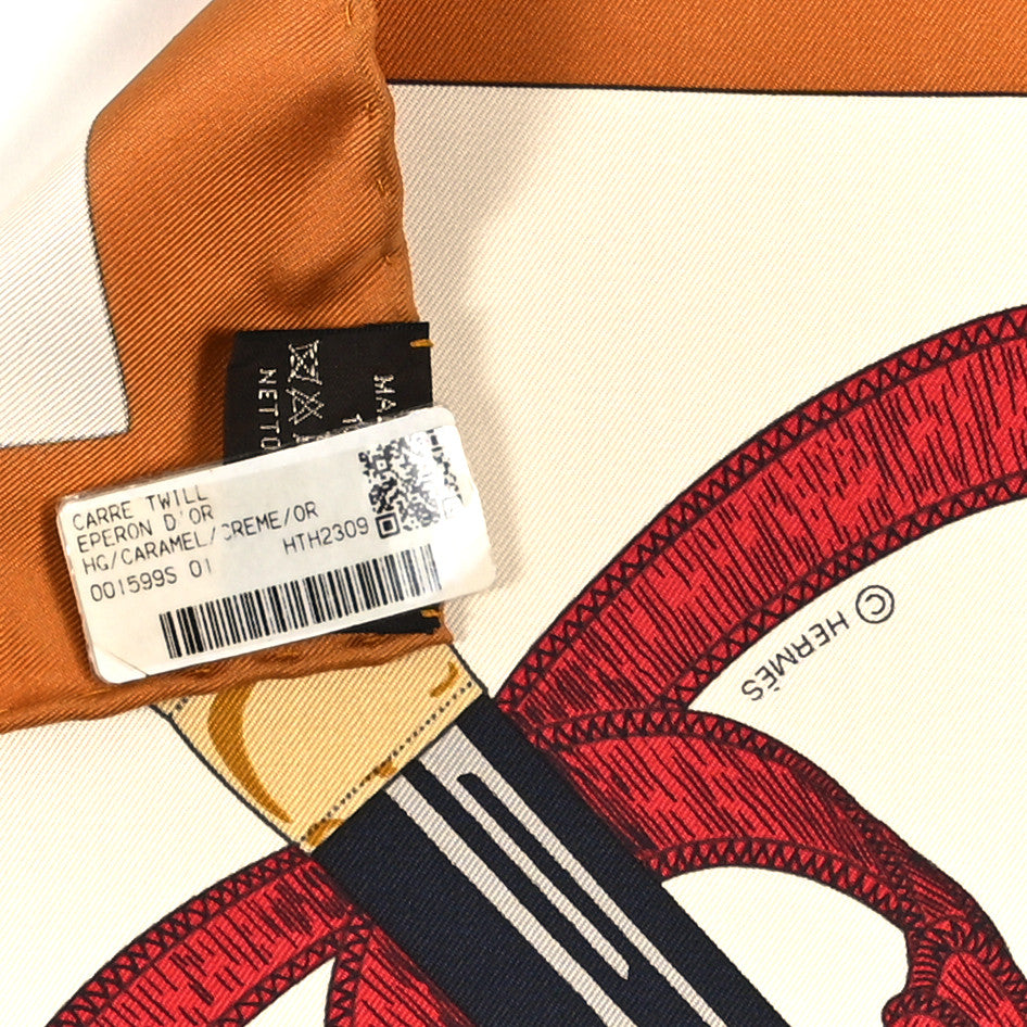 Silk Eperon D'Or Forever Scarf 90 Caramel Creme Or
