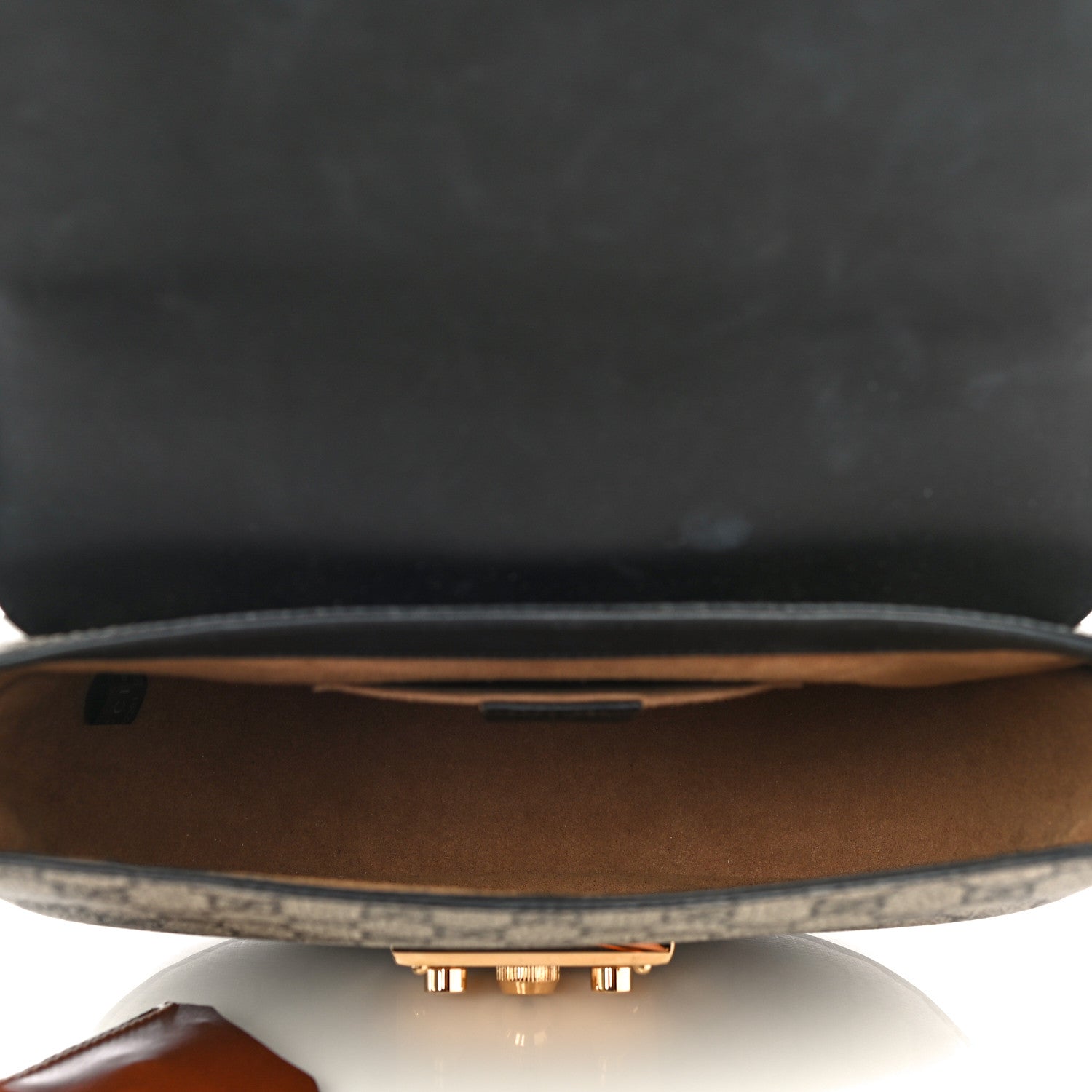 Gucci GG Supreme Monogram Web Medium Padlock Messenger Shoulder Bag Black 5 of 28