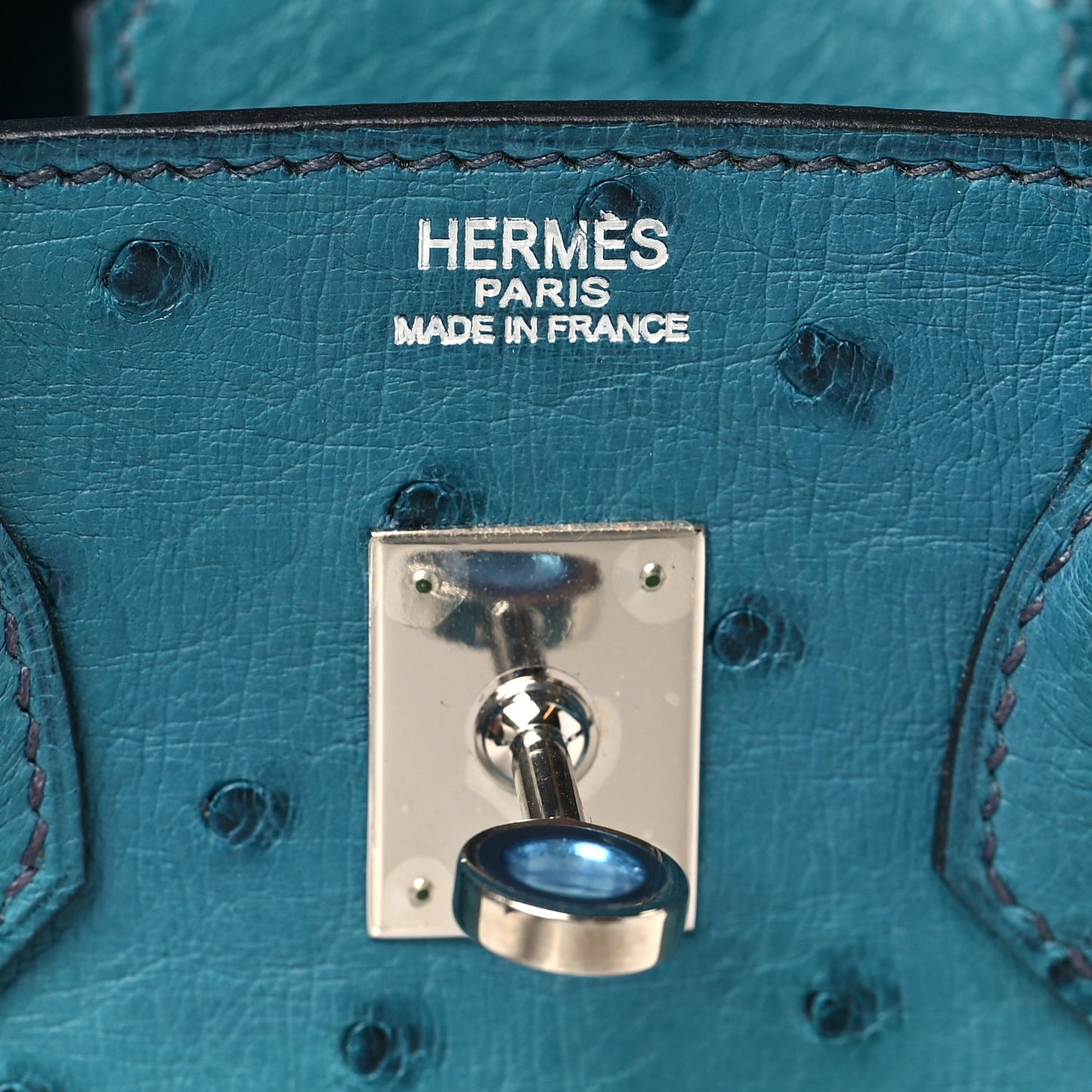 Ostrich Birkin 25 Cobalt