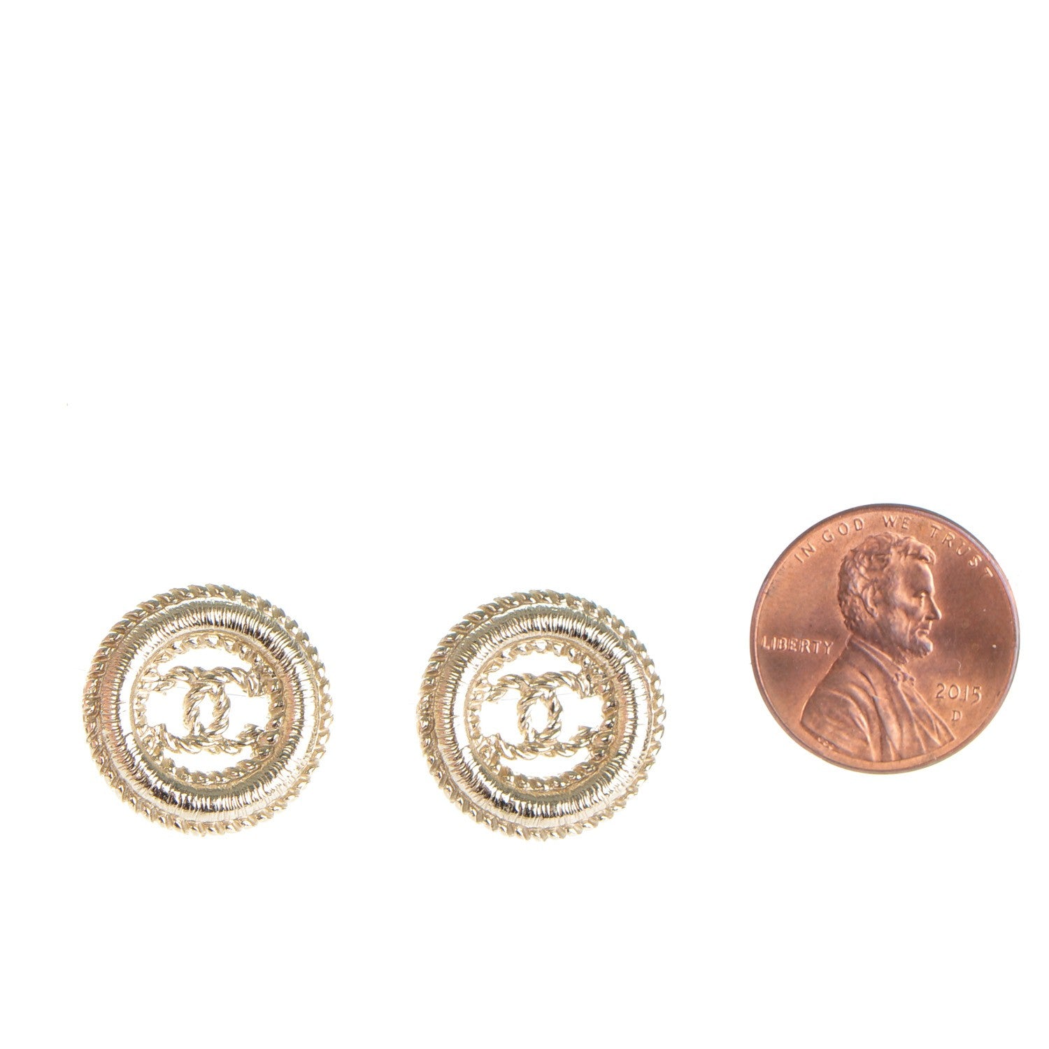 Chanel Twisted CC Earrings Light Gold 2 of 5