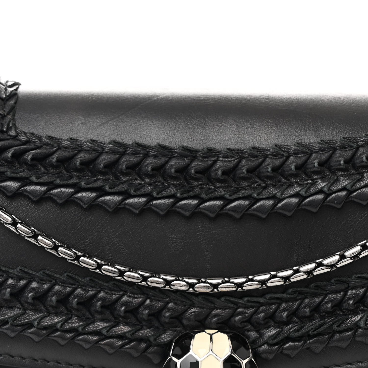 Bulgari Calfskin Plisse Serpenti Forever Crossbody Bag Black 10 of 16