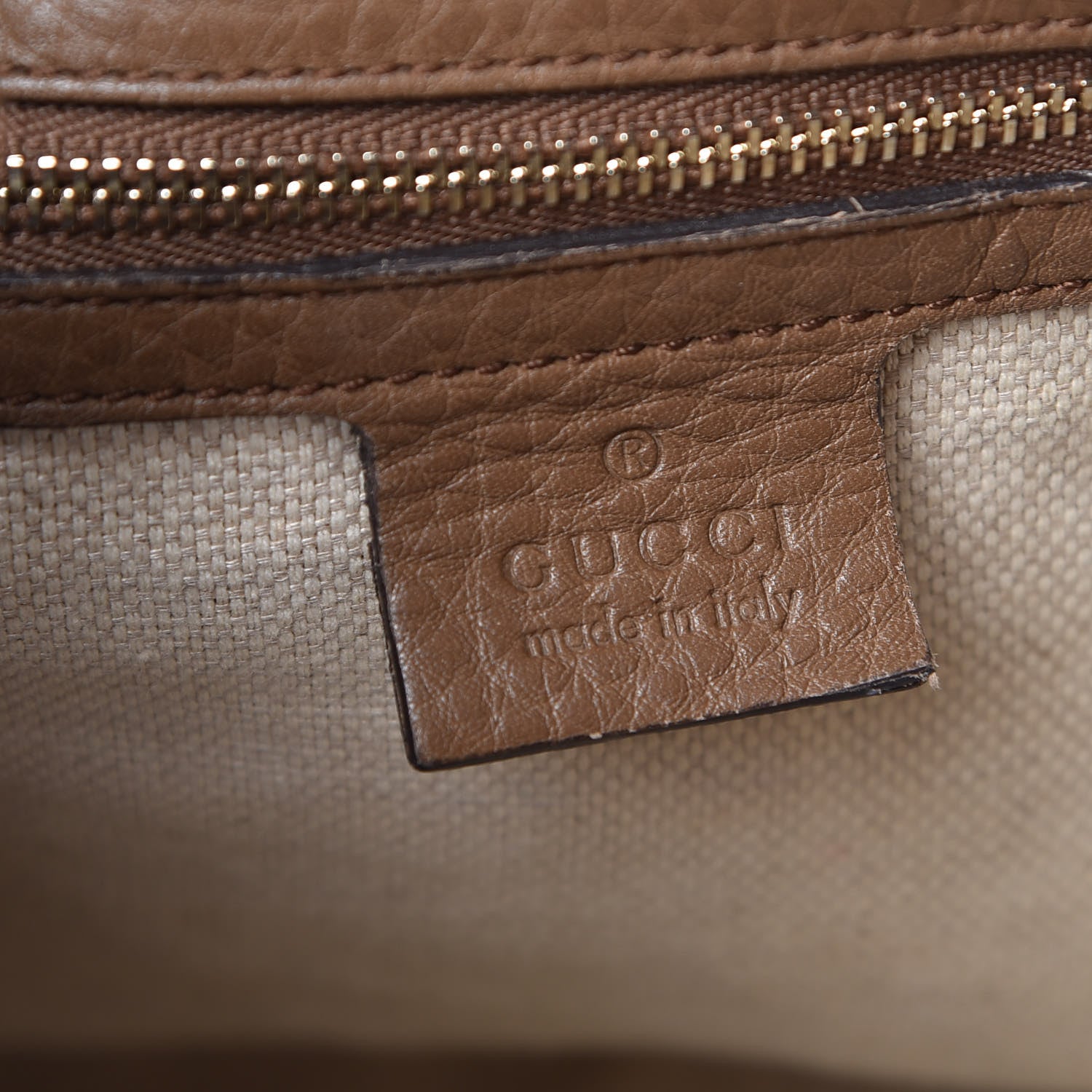 Gucci Pebbled Calfskin Medium Soho Chain Shoulder Bag Maple Brown 6 of 19