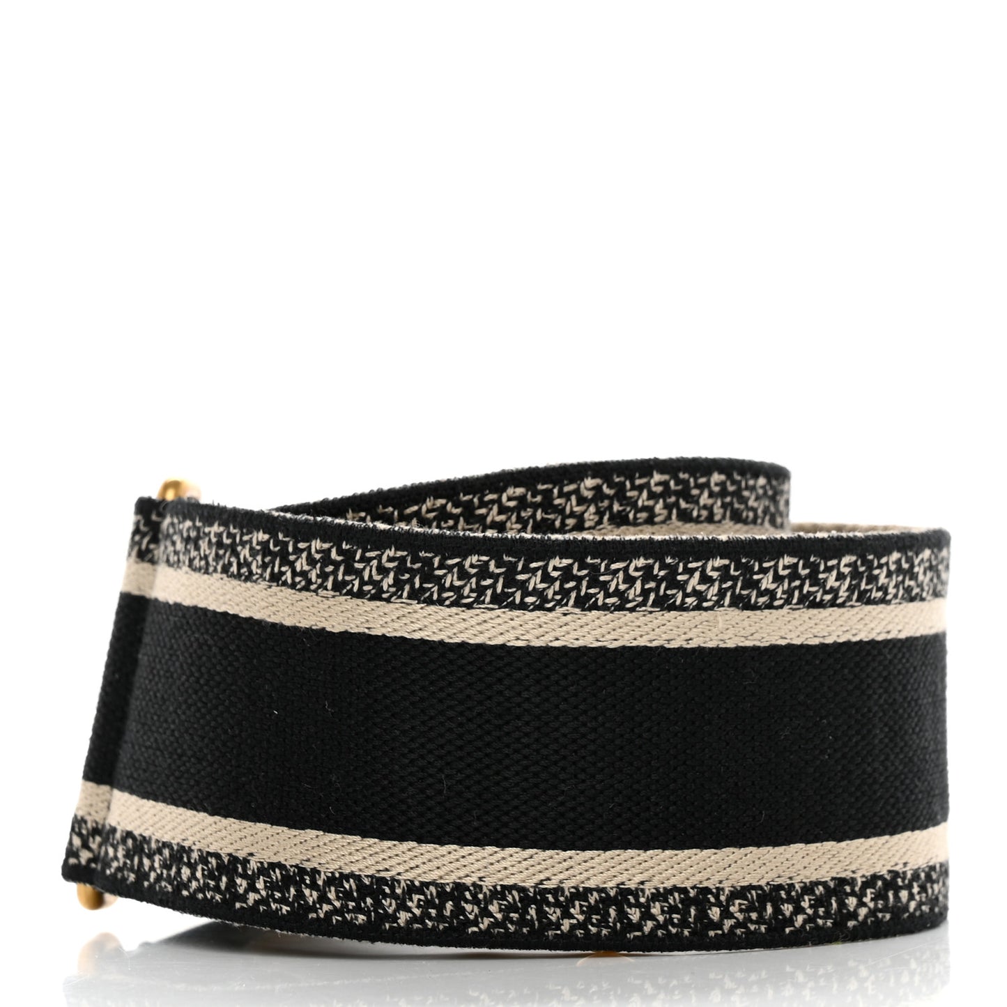 Canvas Embroidered Shoulder Strap Black